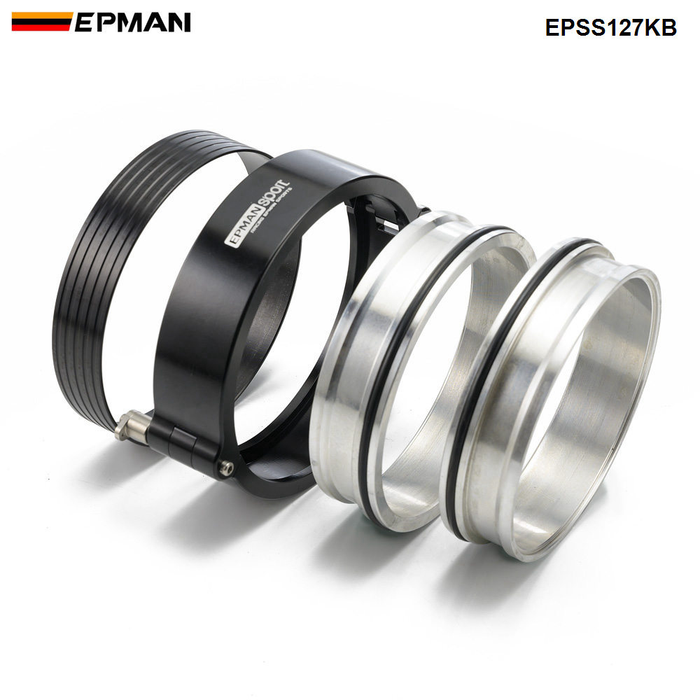 Epman Uitlaat V-Band Klem Hoge Druk Hd Klem Voor 5 &quot;127Mm Radiator Slang Wastegate Flenzen Turbo dump Pijp EPSS127KB: Black