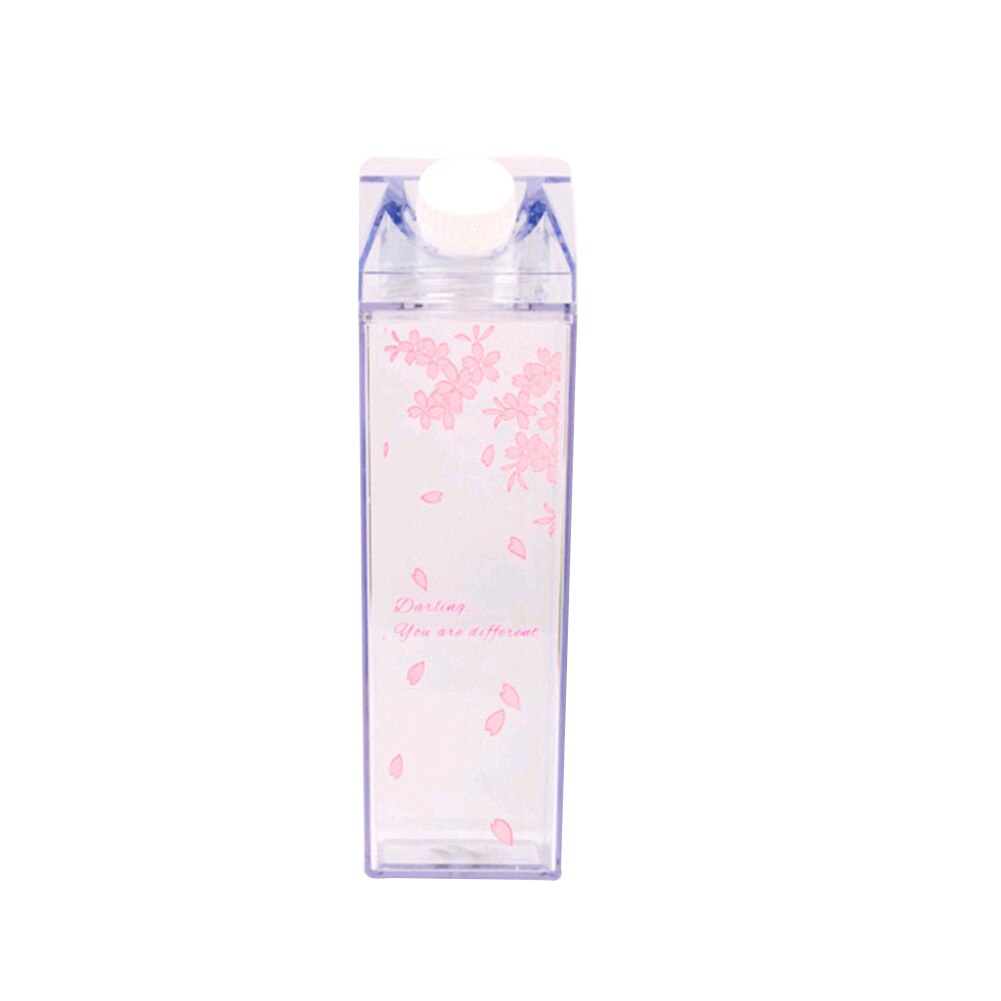 Plastic Clear Milk Carton Water Bottle Transparent Milk Box Juice Water Cup for Girls H7JP