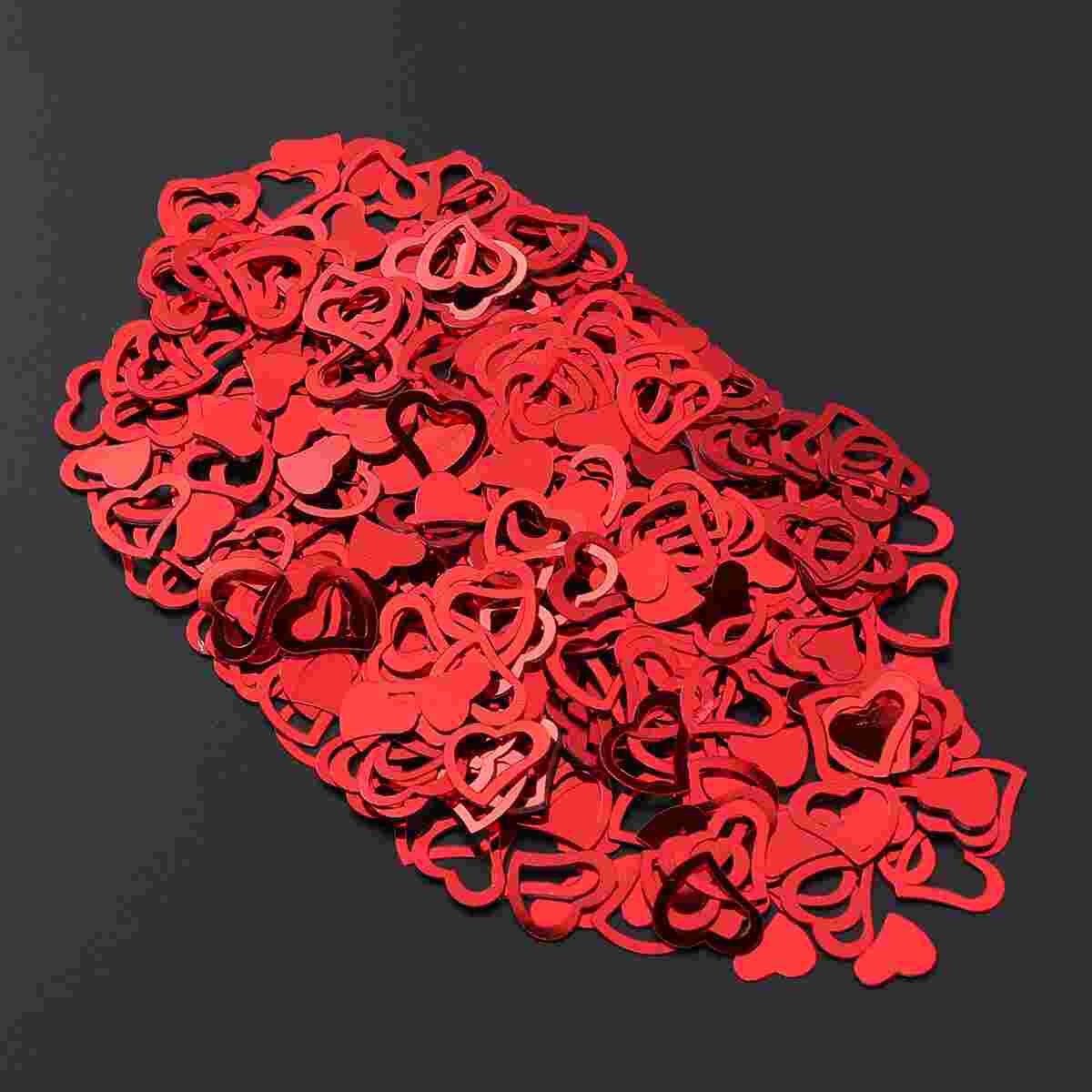 600 Pcs Love Heart Confetti Romantic Table Decor Party Sprinkle Confetti Decoration for Wedding Birthday Party DIY: Red