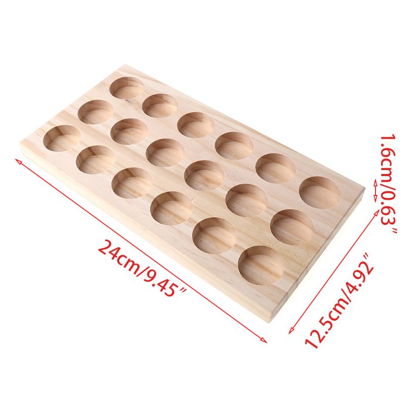 1 Pc Wooden Essential Oil Tray Handmade Natural Pine Wood Display Rack Demonstration Station Storage Stand