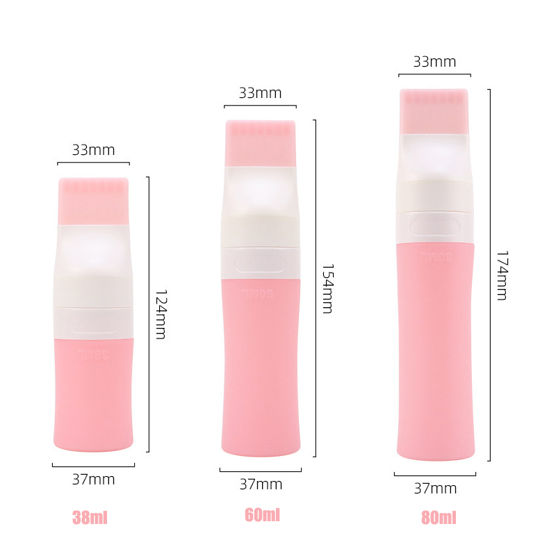 1PC 38/60/80ml Porous Silicone Dispensing Bottle Shampoo Body Wash Hair Dye Lotion Refillable Bottling Portable Travel
