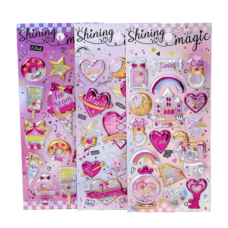 Kimalle paljetteja tarroja hauska pirtelö uudelleenkäytettävä 3d turvonnut kupla tee itse tarroja scrapbooking klassinen lelu lasten lasten syntymäpäivä