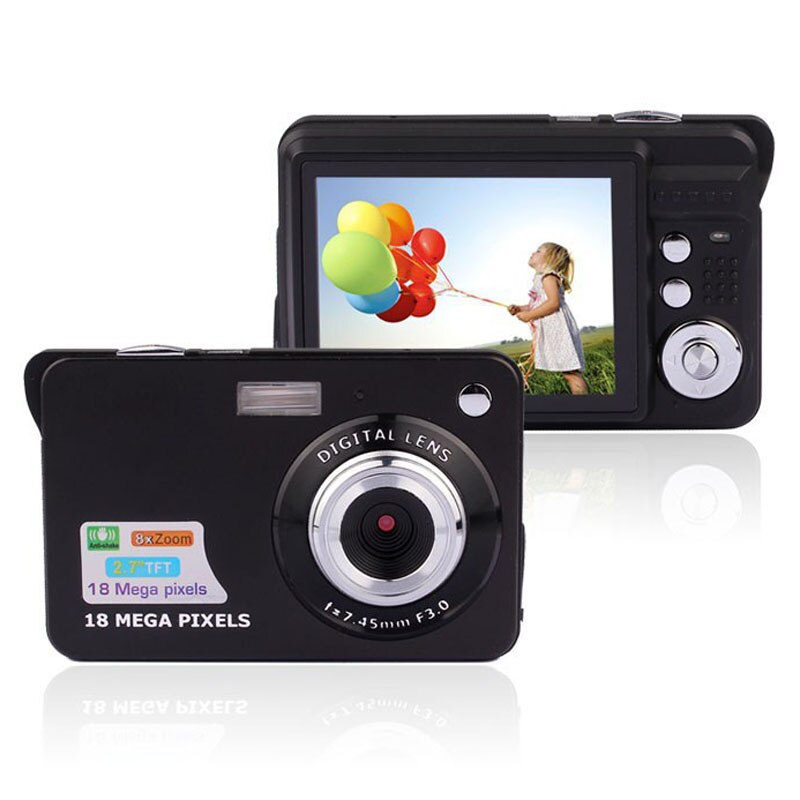 Newest 18Mp Max 5Mp CMOS Sensor Digital Cameras 8x Digital Zoom 2.7 Inch Anti-shake Function Face Detection Smile Capture