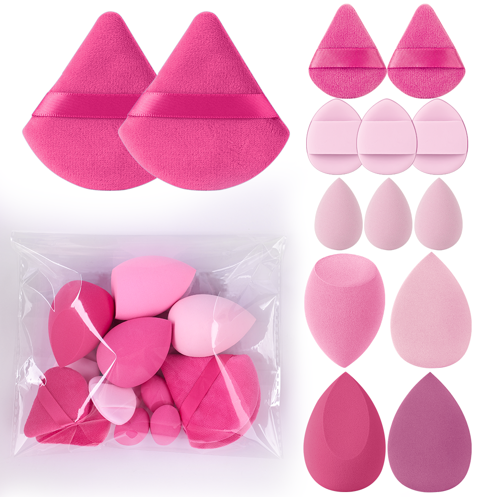 Juego de brochas de maquillaje para mujer, 3-20 piezas, base, sombra de ojos, colorete, resaltador, corrector, herramienta de belleza femenina, esponjas de belleza, esponjas para pulgar: Multicolor