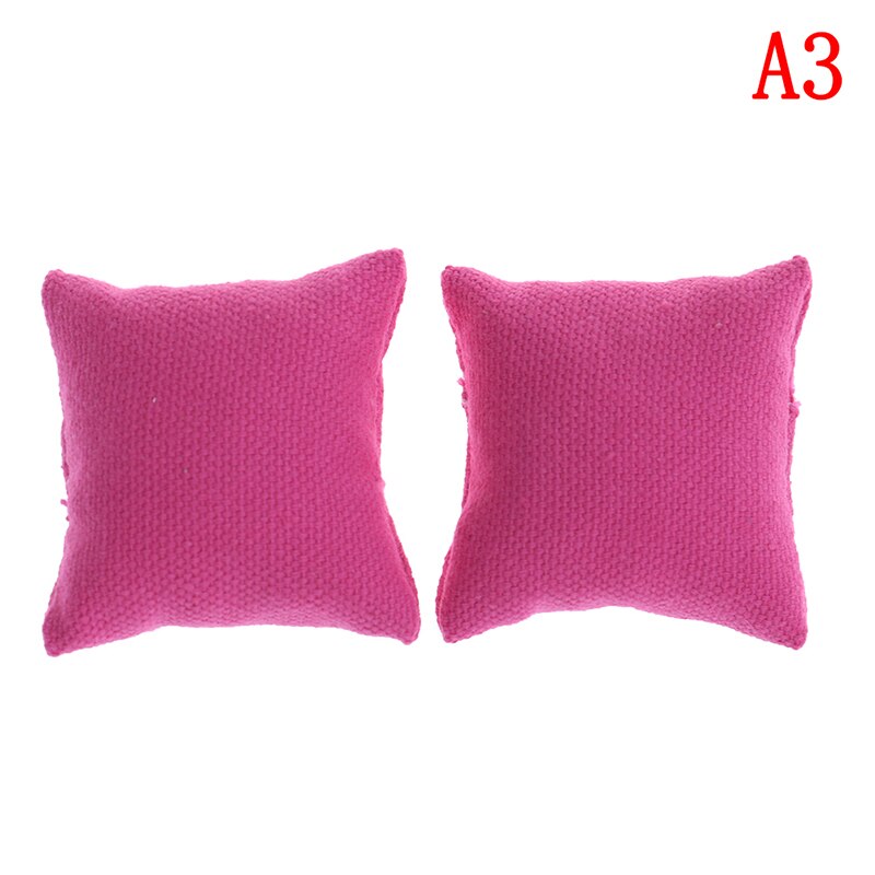 2Pcs/lot 1/12 Dollhouse Miniature Pillow Cushions For Sofa Couch Bed Furniture Toys Without Sofa Chair: A3