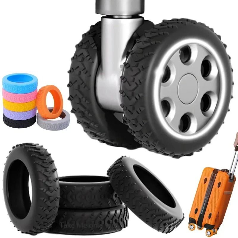 1/24Pcs Thicken Texture Silicone Wheels Protector For Luggage Reduce Noise Travel Luggage Wheels Cover Luggage Accessories