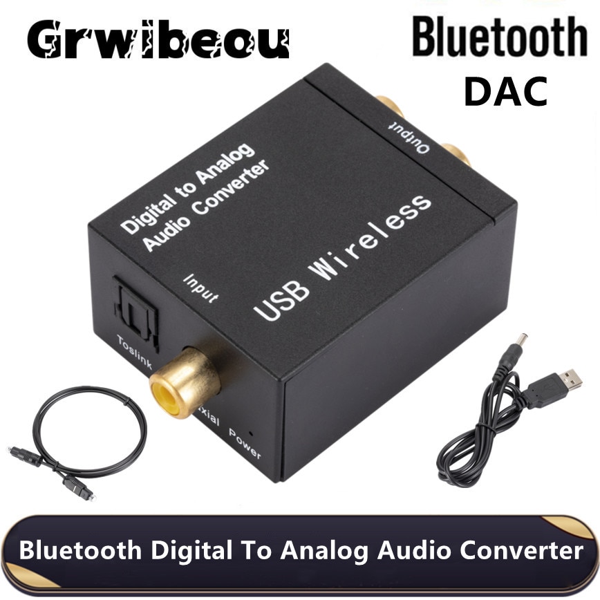 Amplificatore DAC USB convertitore Audio digitale/analogico con segnale coassiale Toslink in fibra ottica Bluetooth a decodificatore Audio RCA R/L