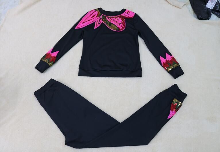 2 Piece African Sets For Women Long Sleeve Sequined African Elastic Bazin Baggy Pants Rock Style Dashiki Famous Suit Lady