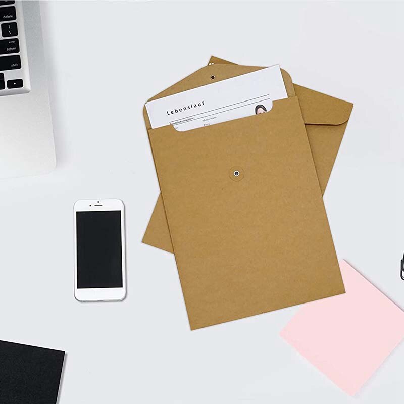 10Er Document Case Made Of Cardboard / Kraft Paper in A4 Format, Document Folder, Briefcase, File Folder, 31 X 24 Cm