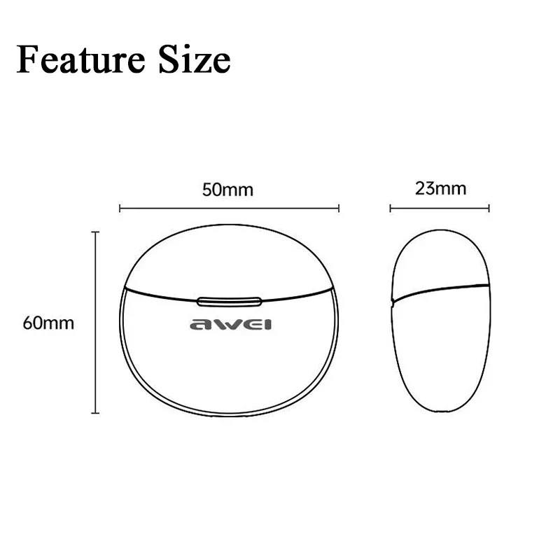Awei T87 słuchawki Bluetooth 5.3 słuchawki douszne bezprzewodowe słuchawki Bluetooth sterowanie dotykowe zestaw słuchawkowy stereofoniczny wodoodporne słuchawki sportowe
