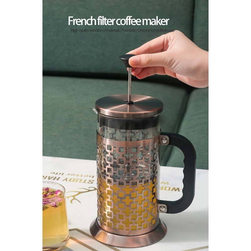 Franse Pers Koffie Thee Maker(34Oz) hittebestendig Glas 304 Roestvrij Staal Koffie Druk Pot Met 3 Filter Scherm