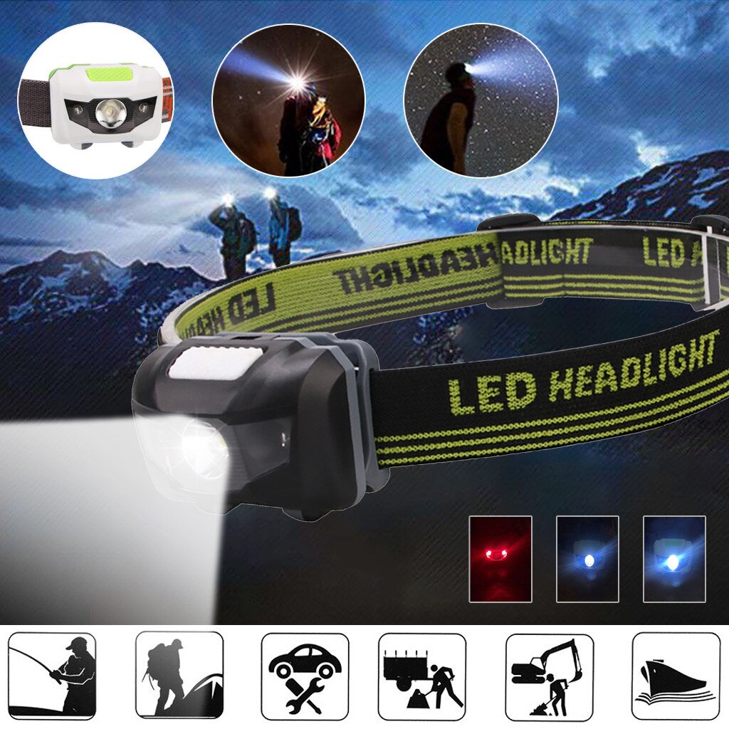 Adjust Headlamp Headlight Portable Head Torch Waterproof Light Fishing Searchlight White Outdoor camping headlight Accessories#