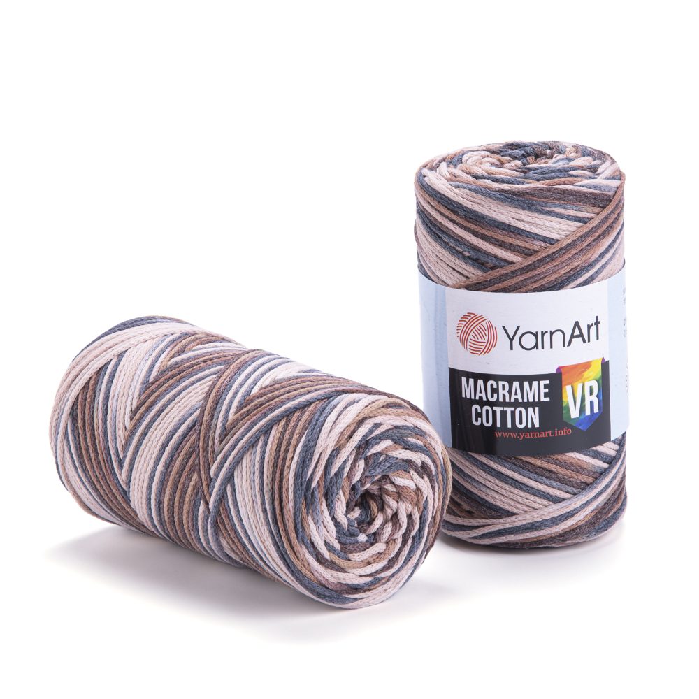 Yarnart Macrame COTTON VR Yarn 250gr 225mt Hand Knitting Crochet Gradient Rainbow Variegated Rope Bag Purse Table Runner Rug DIY