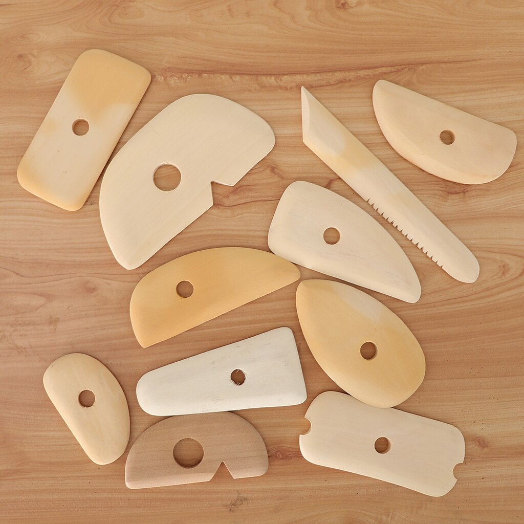 11 Pieces Wooden Pottery Tools For Pottery And Modeling Clay Sculpting, For Kids DIY