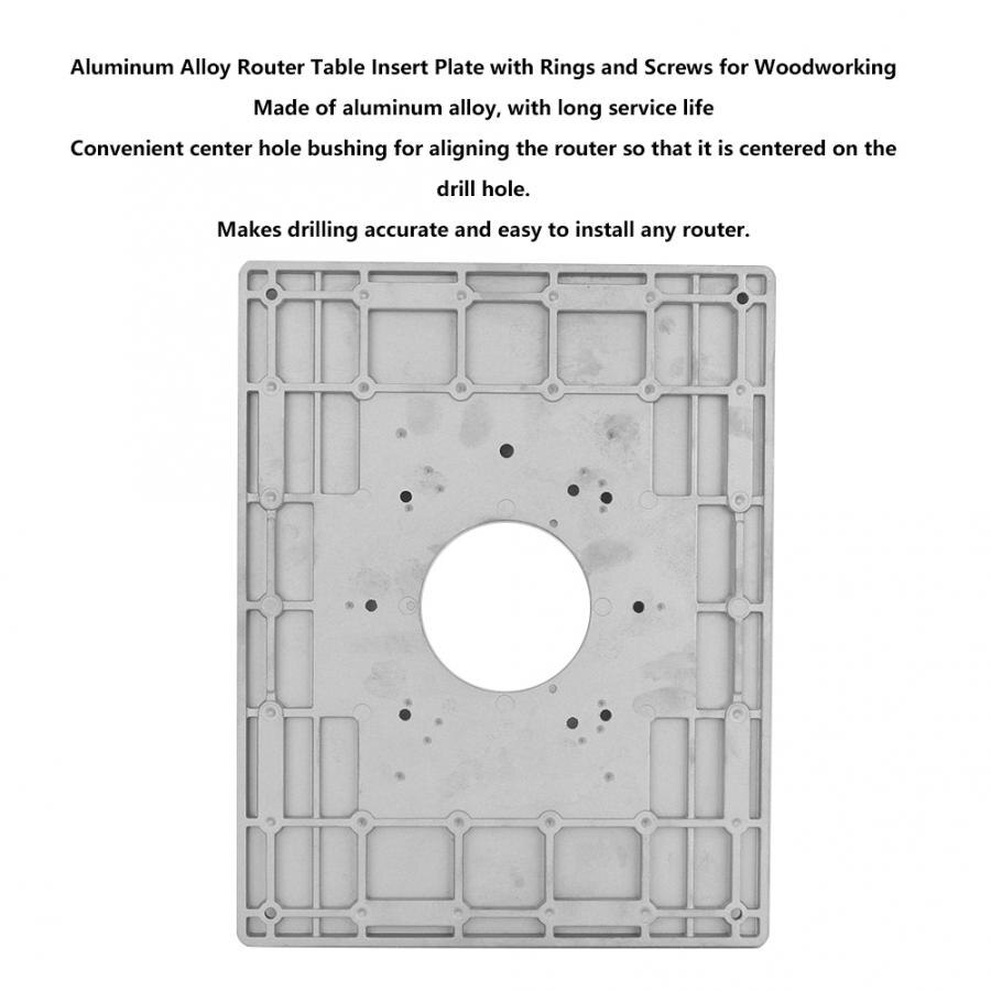 Router tafel houtbewerking Aluminium Router Tafel Insert Plaat met Ringen en Schroeven voor Houtbewerking router tafel