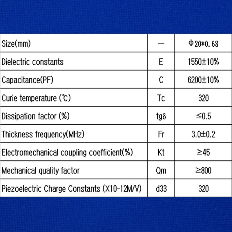 Ultrasonic Piezoelectric Ceramic 3M Disc 20x0.68mm-PZT4 PZT Disks Crystal Element for Cosmetology Cleaning Transmitter Chips