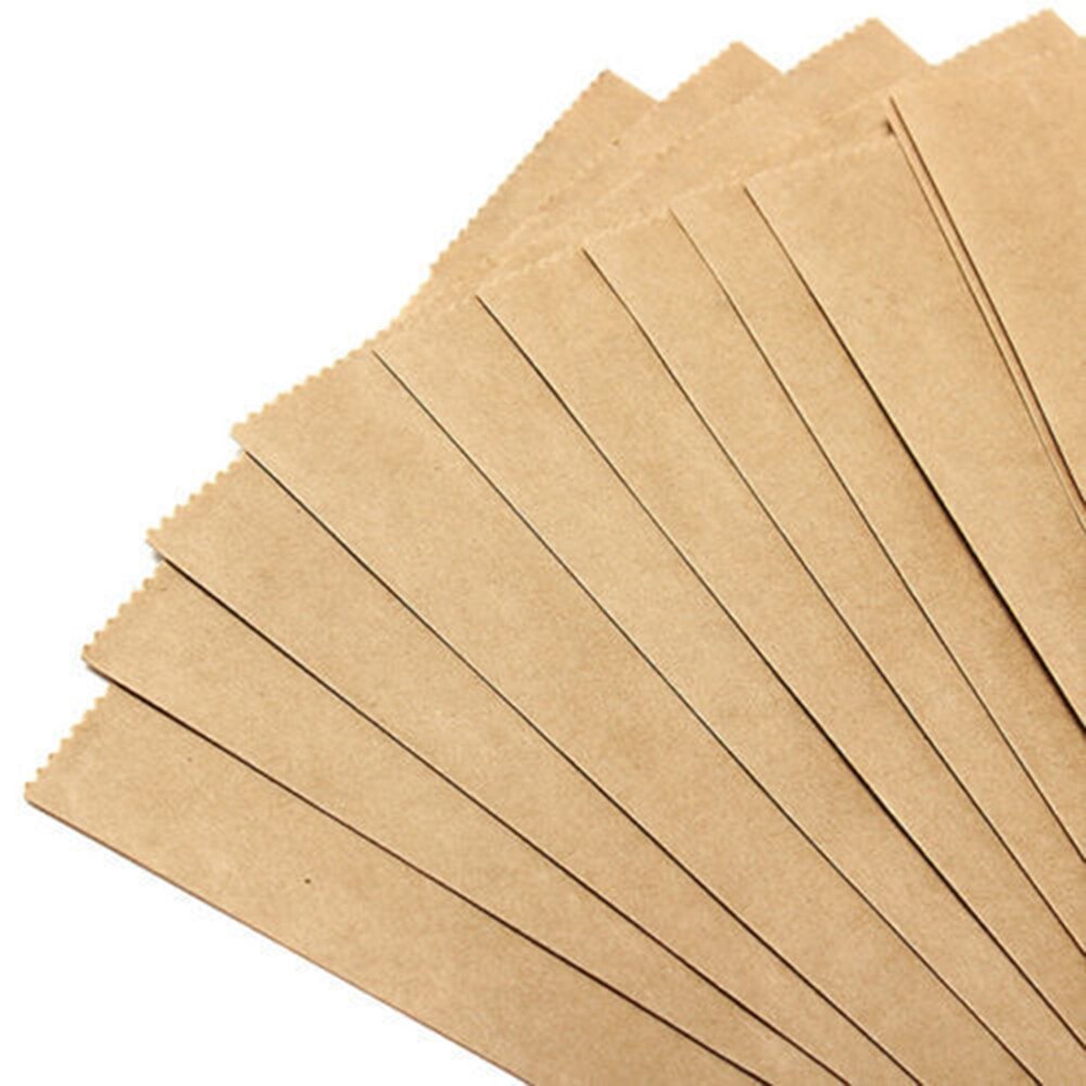 Juego de 10 bolsas pequeñas de papel Kraft para , bolsas para comida, pan, sándwich, , boda, Favour 24X12.5X7cm