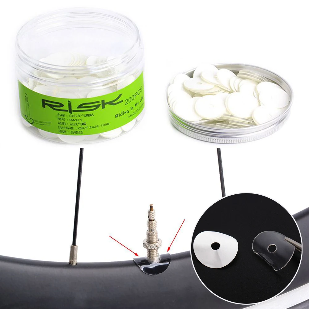 RISIKO Fahrrad Presta Ventil Aufkleber Mountain Road Bike Schlauch Reifen Dichtung Felge Schutz Gas Luft Düse Kleber Pad