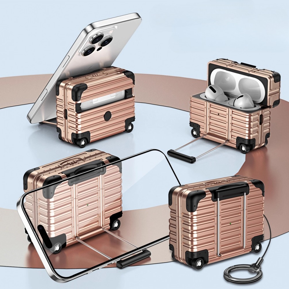 Individual Suitcase for Airpods 4 3 2 Pro Trendy Luggage Protective Case for Airpods1/2/pro2 -proof Headphone Case ﻿: 3XS / Lvory