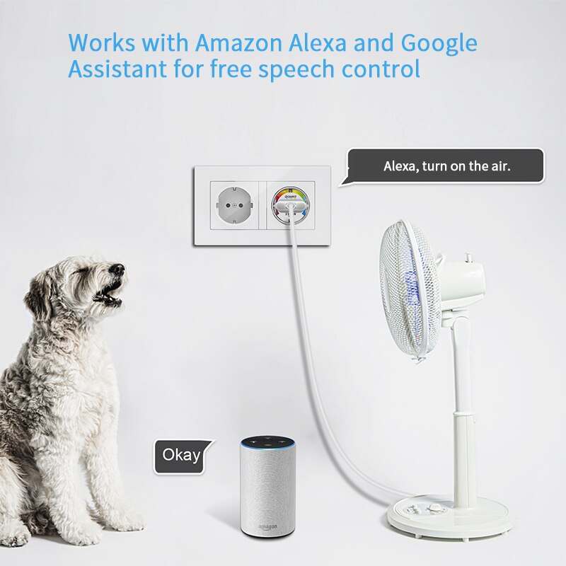 Tuya Gosund – prise intelligente WiFi, adaptateur ue 10A 220V, télécommande vocale sans fil, moniteur d&#39;alimentation, minuterie, pour Alexa Google Home