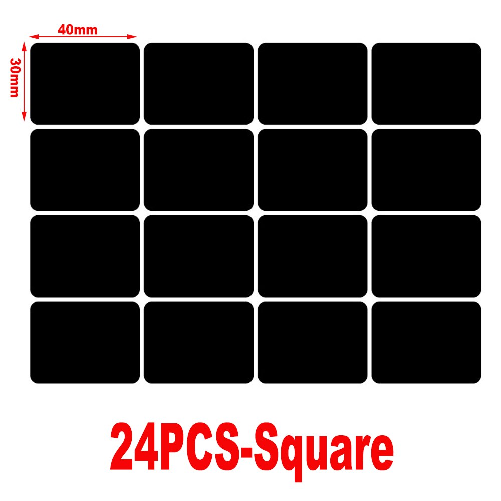 36/24pcs Kitchen Label Stickers PVC Waterproof Blackboard Stickers Bar Kitchen Spice Castor Jars Organizer Storage Bottles Label: 24PCS-Square