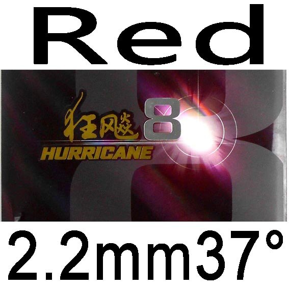 Originele DHS Hurricane8 Pips-In Tafeltennis Rubber Met Spons: red 2.2mm H37