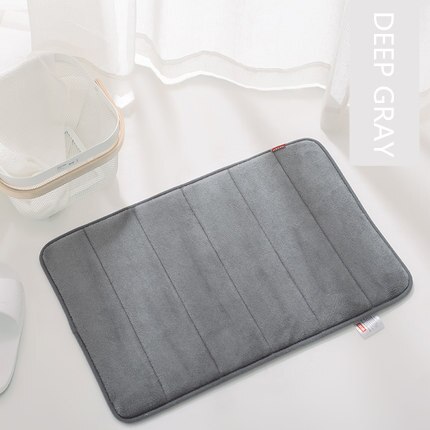 60*40cm Antibacteriële Badmat Badkamer Tapijt Wateropname Tapijt Shaggy Traagschuim Badkamer Mat keuken Vloer sneldrogend: Deep gray