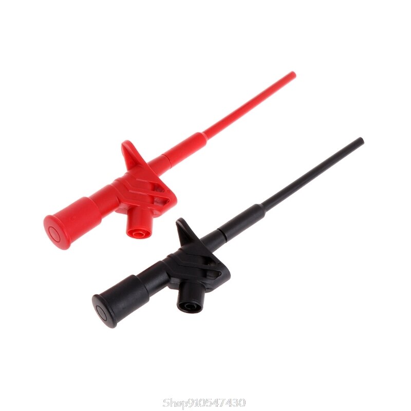 2 Pcs Insulated Test Hook Clip 1000V 10A Flexible Probe High Voltage 4mm Socket D23 20