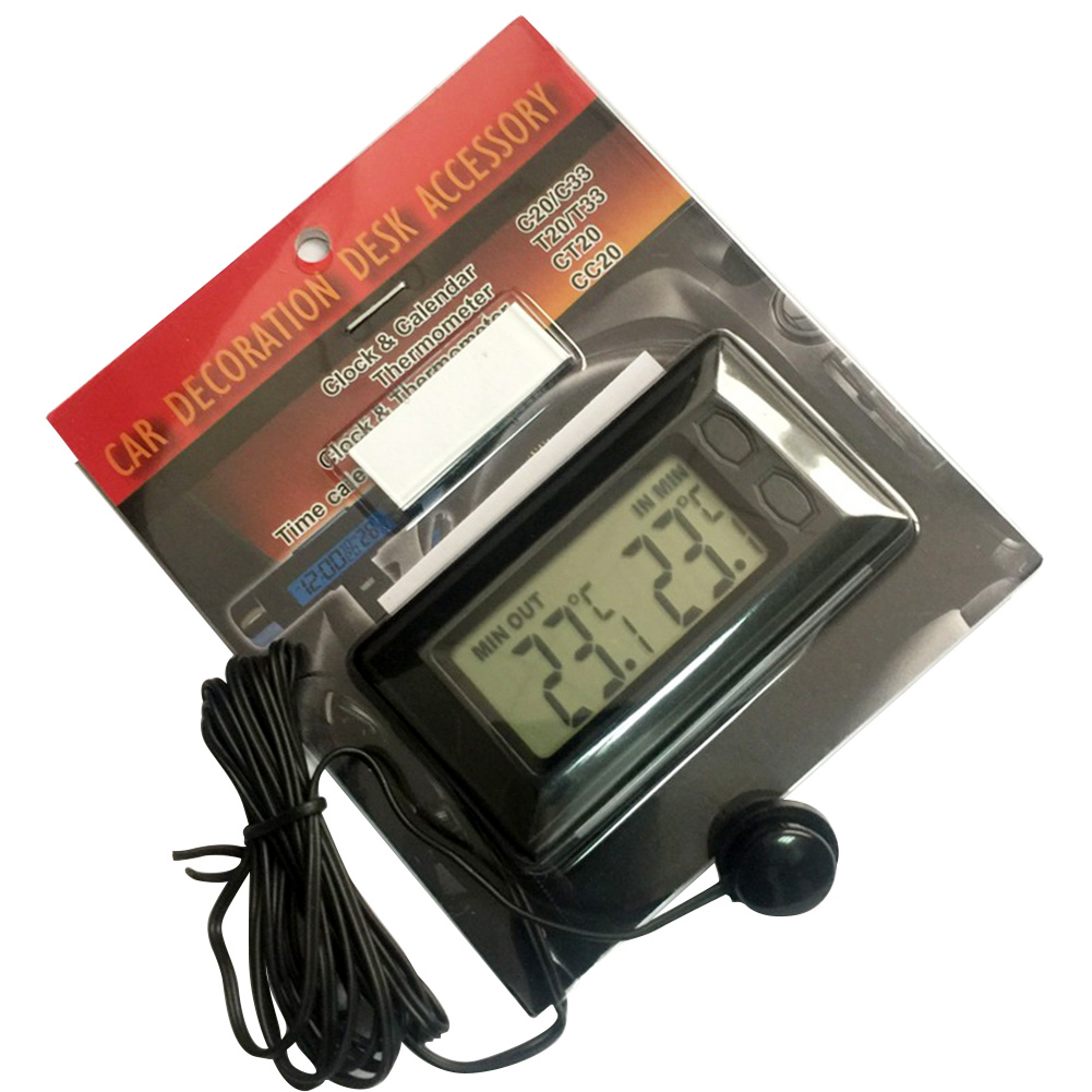 Car LCD Digital Display Indoor Outdoor Thermometer Meter Thermometers Inside and Outside With 1.5m Cable Auto Cars Tools Instrum