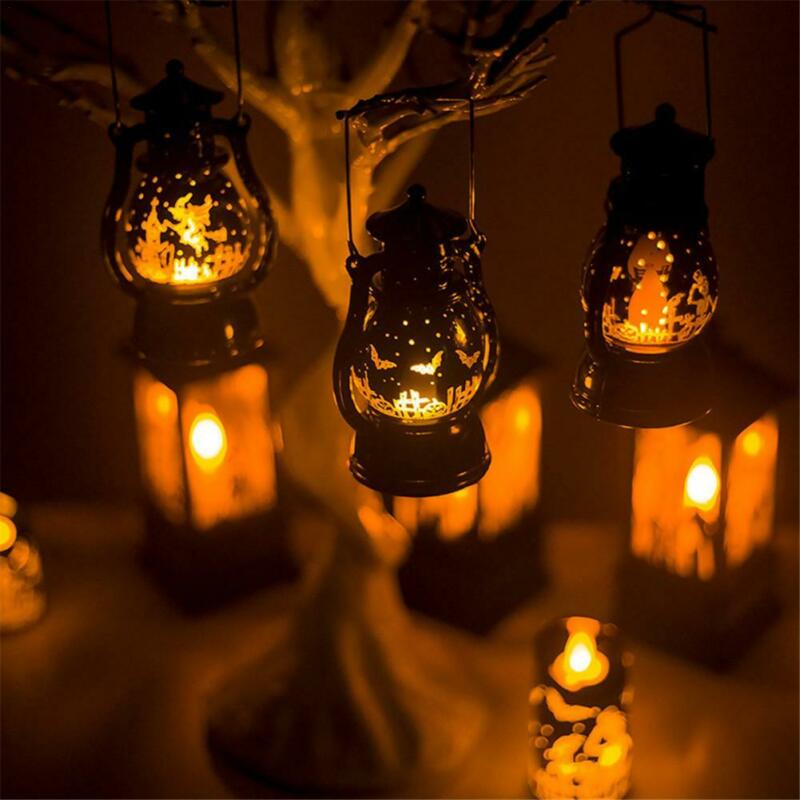 Halloween Hängen Party Licht Dekoration Laterne LED Lampe Schläger Skelette Hexe