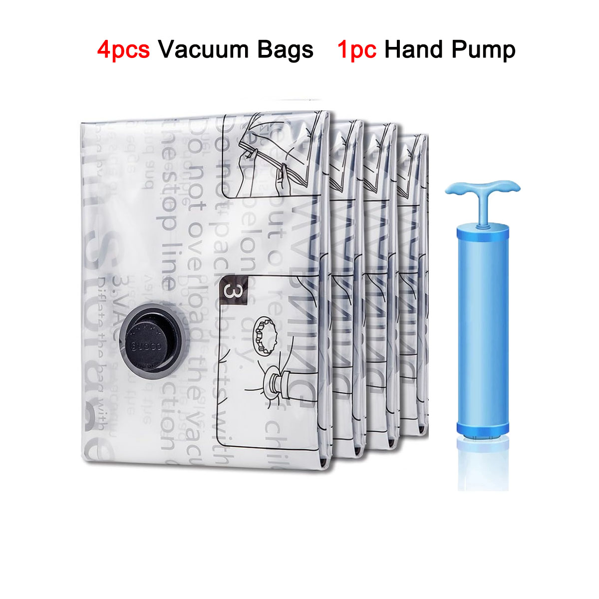 4-8 Pack Vacuum Storage Bags Space Saver Bags Compression for Comforters Blankets Bedding Organizer Clothes Travel Storage: S / green