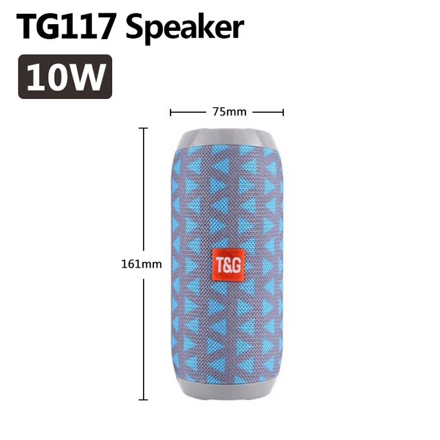 High Power 10w 20w 40w wireless bluetooth speaker portable column big subwoofer music center for computer pc usb radio speakers: TG117 Green Gray