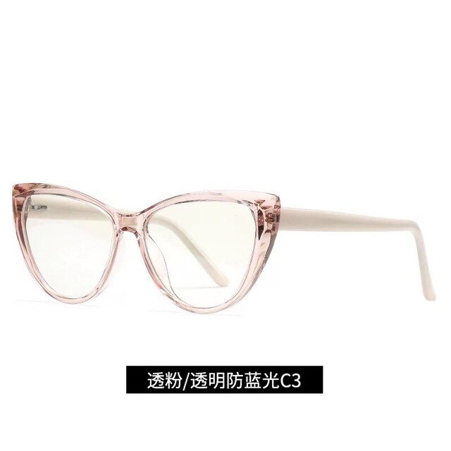 TR90 Cat Eye Clear Computer Glasses Anti Blue Light Blocking Glasses Filter Reduces Eye Strain Gaming Goggles Eyewear: Brown