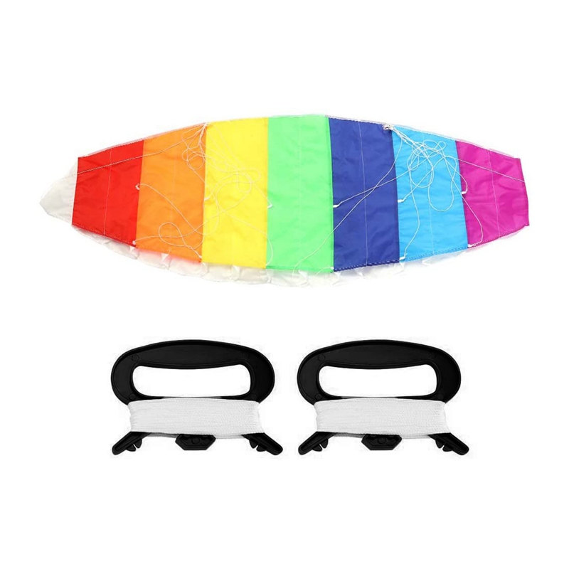 1.4m regenbogenfarbene, zweileinige stunt-drachen für outdoor-aktivitäten – ein tolles spielzeug.: Default Title
