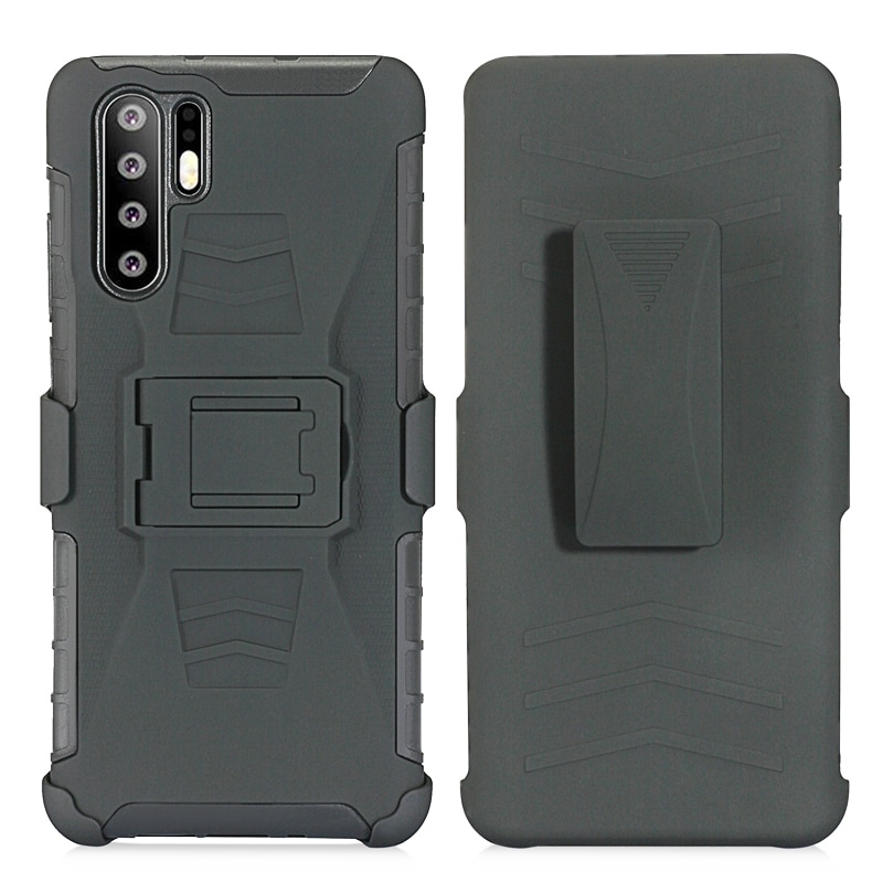 Heavy Duty Shockproof Riemclip Armor Case Voor Huawei P30 P20 Pro Lite Kickstand Cover Holster