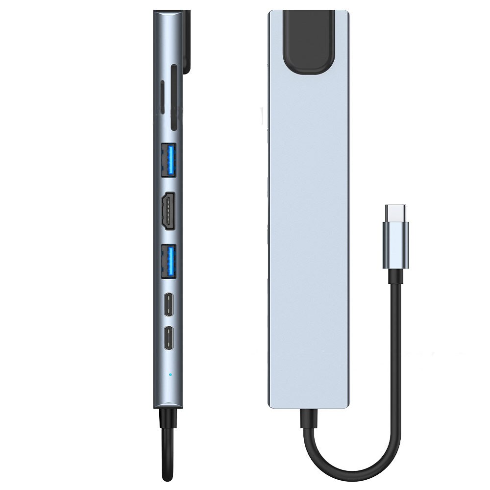 Thunderbolt tipo-c doca 8 em 1 hub usb para huawei macbook notebook pd hdmi rj4 usb3.0 usb2.0 tipo c hub com porta ethernet