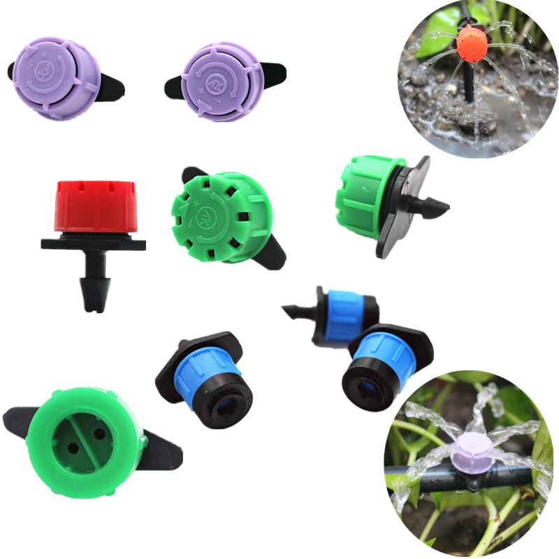 Plastic Adjustable Flow Micro Spray Drip Head Drip Irrigation Sprinkler Flower Pot Head Dripper Emitter Garden Watering