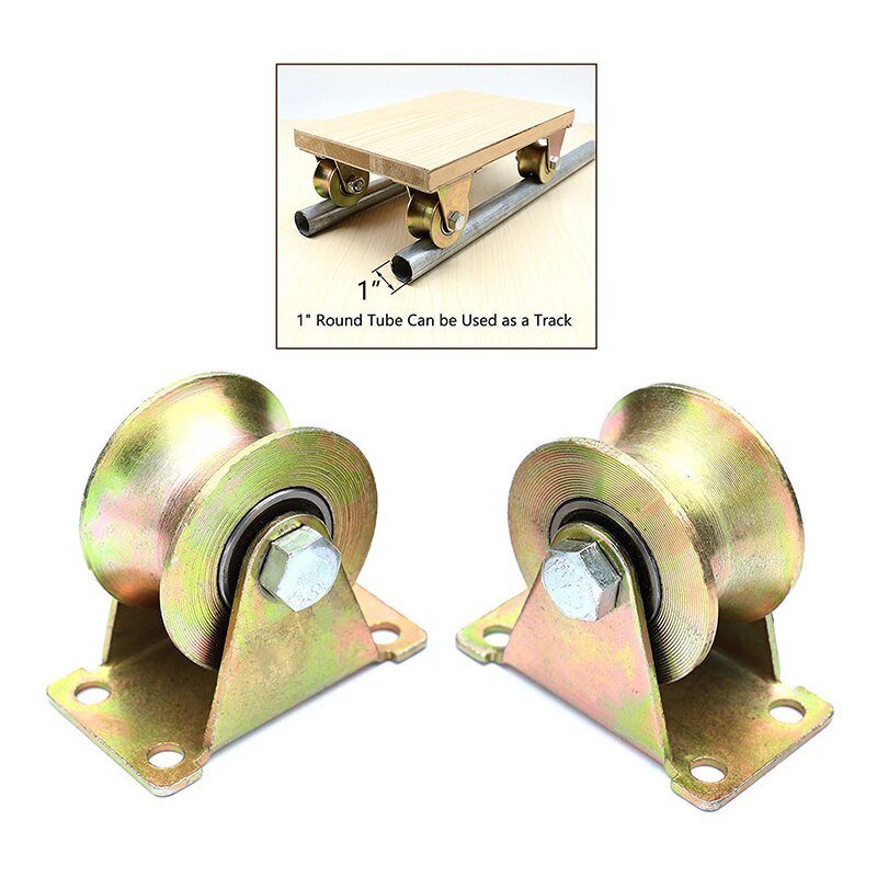 2 Stck 2 zoll U-Rille Spur Rad Schiebetür Rolle für Invertiert Spur rollen Tor Industrielle Maschinen Draht seil Schiene
