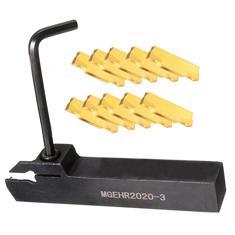 MGEHR2020-3 Lathe Grooving Parting Cutter Tool Holder + 10x MGMN300 (3mm) Insert 10*Grooving Blades