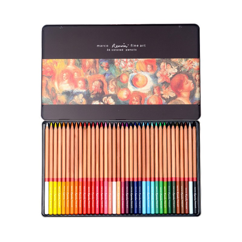 Marco Renoir 3100 Oil Colored Pencils Drawing Sketches Pencil 24/36/48/72/100/120 Colour Art Painting Pencil School Supplies: 3100-36 colors