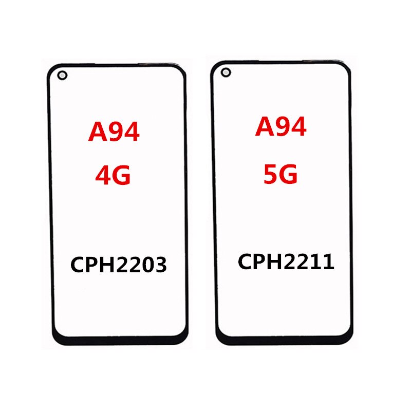 Front Screen For OPPO A91 A92 A93 A94 A95 4G 5G Touch Panel LCD Display Out Glass Replace Repair Parts + OCA
