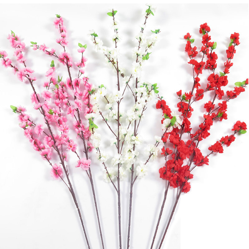 120CM Artificial Cherry Tree Spring Plum Blossom Peach Branch Silk Flower Tree Simulation Flower Wedding Home Decoration