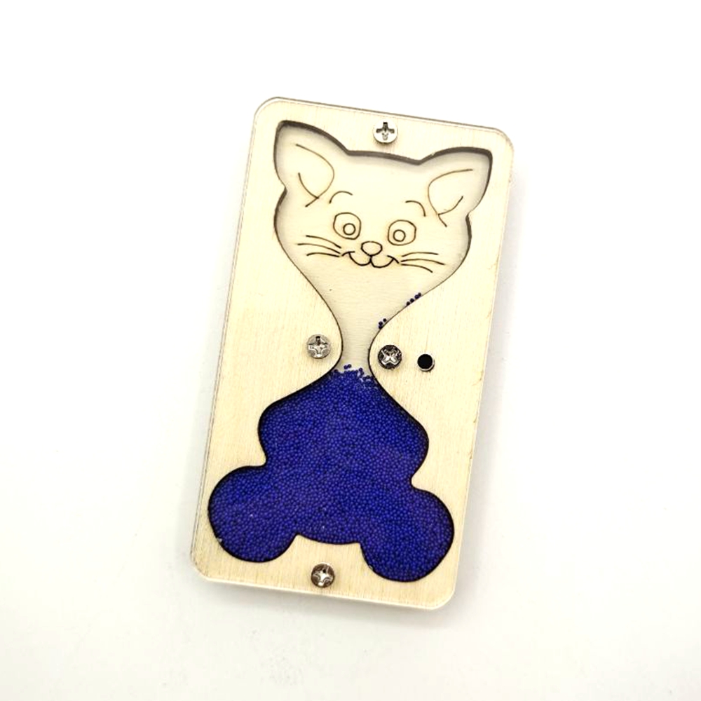 Sablier en bois pour bébé, souris et chat, accessoires Montessori, pièces d'éléments, horloge de sable pour l'éducation des enfants, bricolage, planche occupée: Bleu