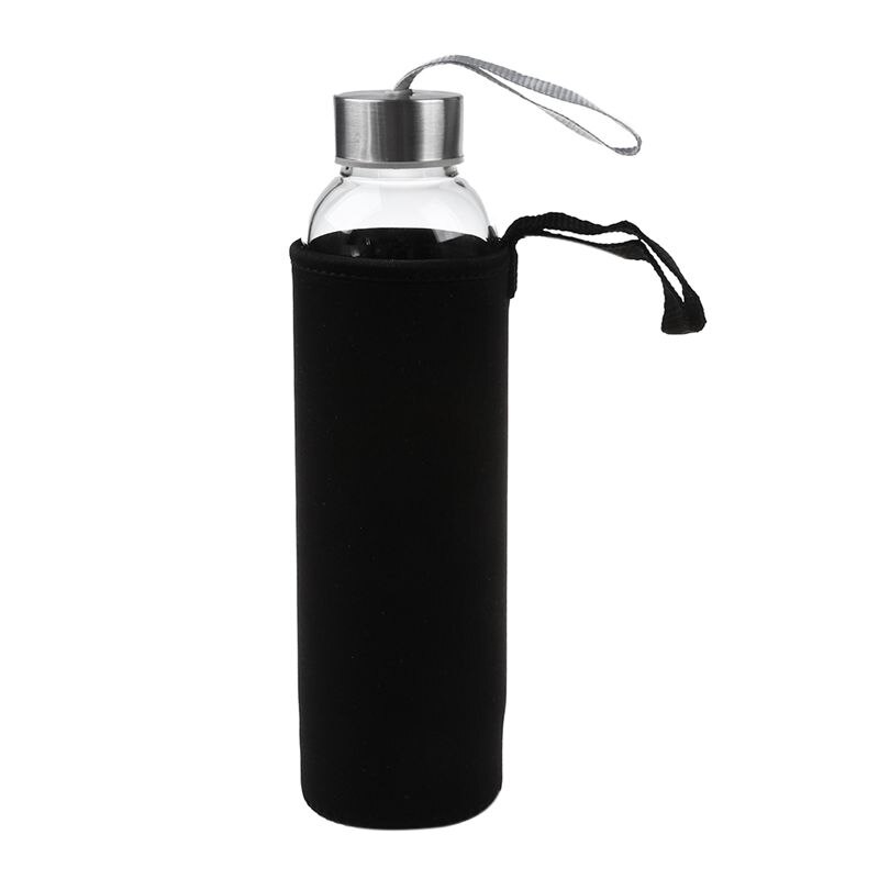 Bouteille d'eau de Sport en verre avec filtre à thé infuseur sac de protection 550ml
