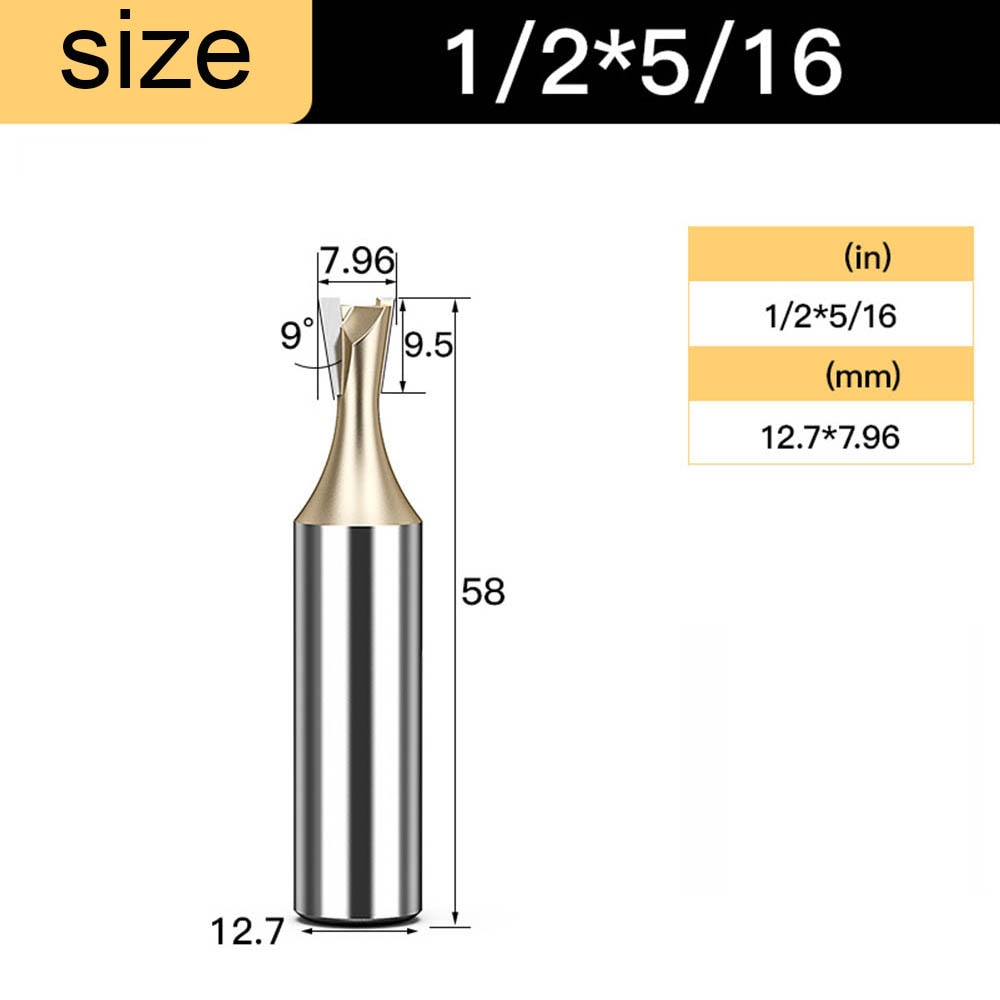 Tideway Dovetail Router Bits Joint Milling Cutter Tools for Furniture Building Cabinet Making Engraving Cutting Tool for Wood: W00109