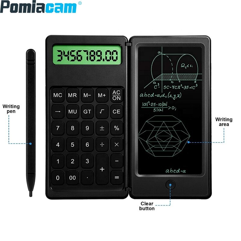 2Unit Vouwen Wetenschappelijke Rekenmachine Tablet Digitale Tekening Pad Met Stylus Pen Lcd Schrijfbord Wissen Knop Lock