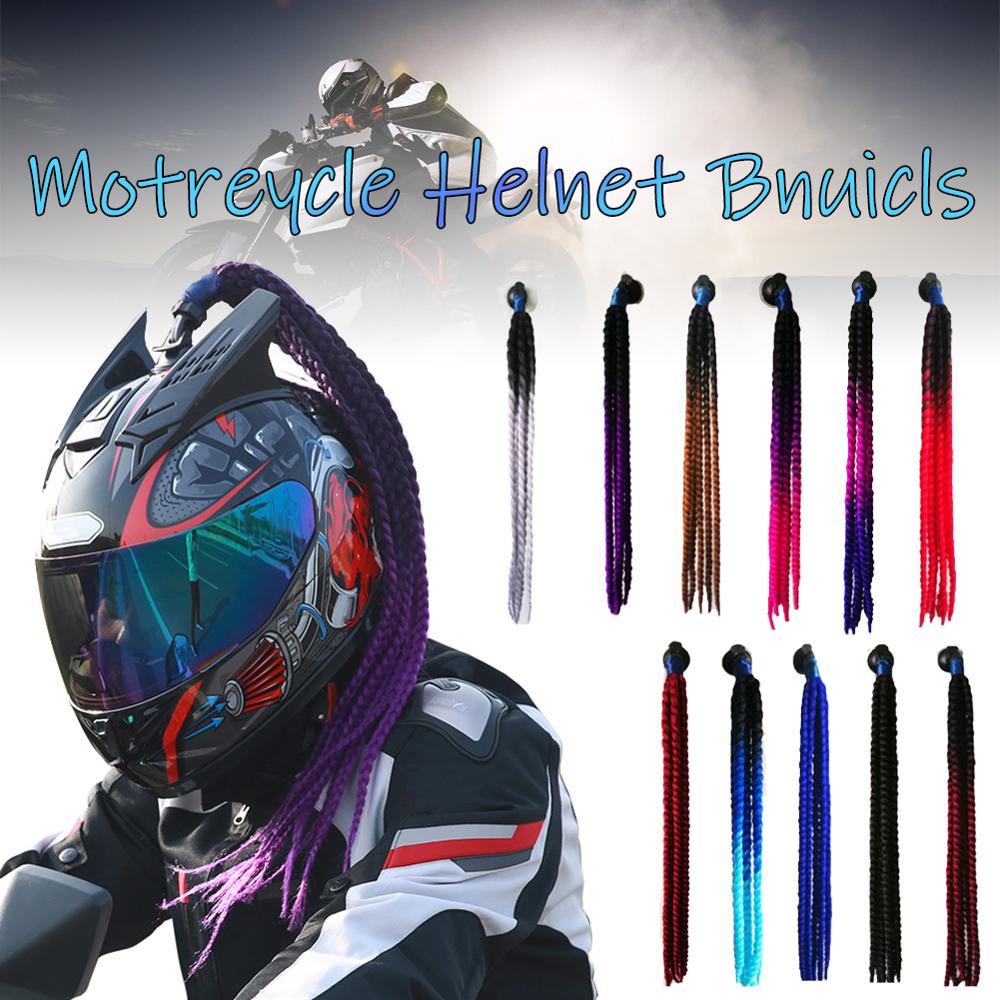 Casco para motocicleta, trenza con ventosa, trenza de cola de caballo, trenza todoterreno, casco de trenza sucia para motocicleta, decoración estilo punk Twist hairstyle