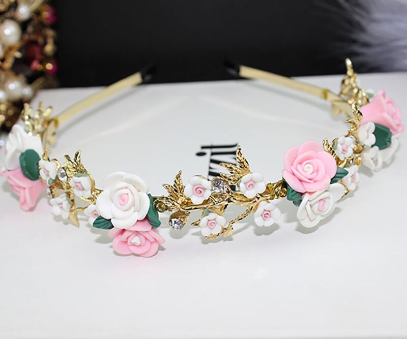 Vintage haarband met strass-steentjes, gouden legering, pareloorbellen, bruidshoofdband, metalen haarband, sieradenset voor vrouwen: Haarband