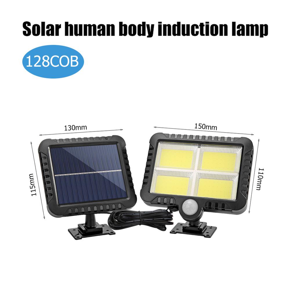 Outdoor Lighting COB 120 LED Solar light Garden decor Lamp Human Body Induction Light Waterproof Yard Street Light Wall lamp: COB 128LED A