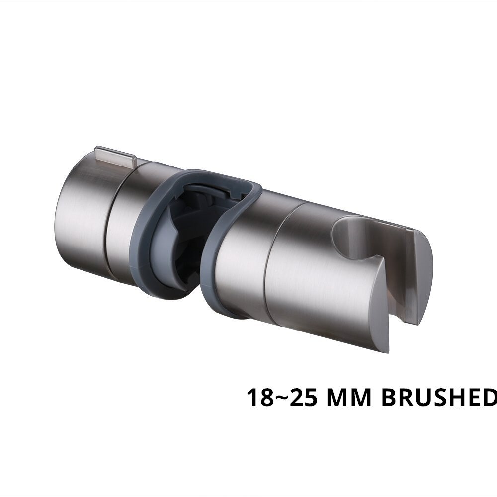 ABS Plastic Shower Slide Railing Bracket Adjustable Clip Bracket Bracket Replacement Bathroom Accessories Universal 18~25mm: 18-25MM Brushed